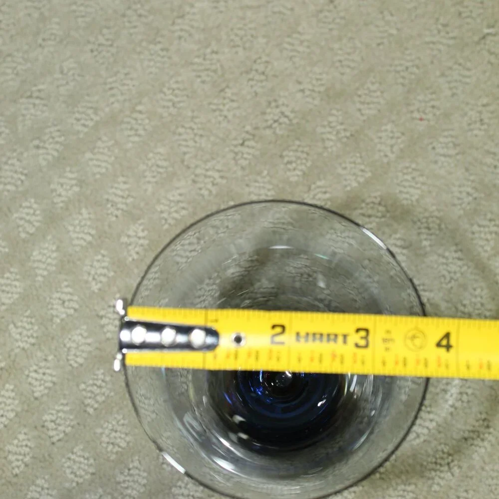 Set of 4 Mikasa Estate Slate Blue Amber Wine Water Tea 8 in Goblets